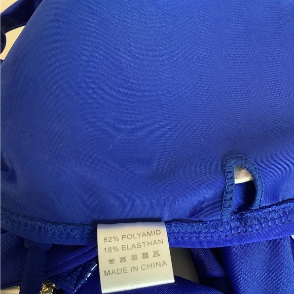 Blue Bedazzled Size Large Side Tie Bikini Set. - Picture 9 of 9